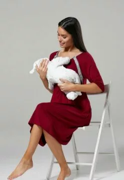 Happy Mama Nursing Delivery Hospital - Nachtjapon - Crimson -Happy Mama Verkoop 99f0c7ab754742cfb55dc60787aa27fd