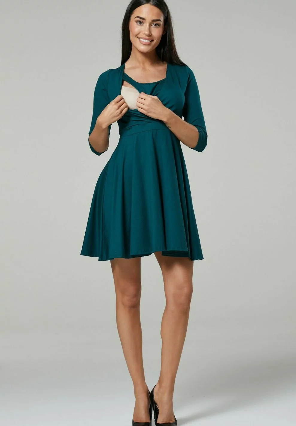 Happy Mama Jerseyjurk - Dark Green 4 Happy Mama Jerseyjurk - Dark Green - Afbeelding 2