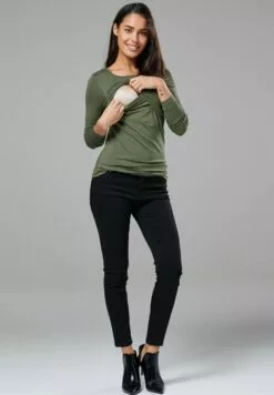 Happy Mama Maternity Nursing- Longsleeve - Khaki -Happy Mama Verkoop 9f457c152d604890a896fc8297500864