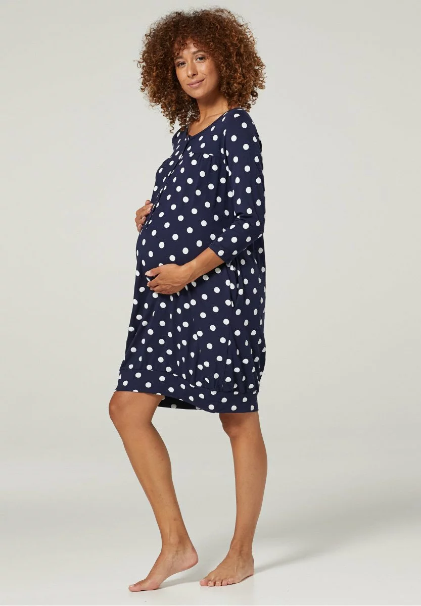 Happy Mama Nachtjapon - Navy With Dots 4 Happy Mama Nachtjapon - Navy With Dots - Afbeelding 2