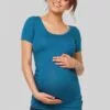 Happy Mama Maternity - T-Shirt Basic - Aqua -Happy Mama Verkoop a0ae5cf2432e42988d353442e4e461e0