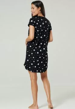 Happy Mama Nachtjapon - Black With White Stars -Happy Mama Verkoop a0e37264c32542d49f3796c289b9305b
