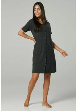 Happy Mama Maternity Breastfeeding 2-Pack - Nachtjapon - Graphite MelangeBlack With Hearts -Happy Mama Verkoop a11a9d682cd442bdaff471ea448eade4