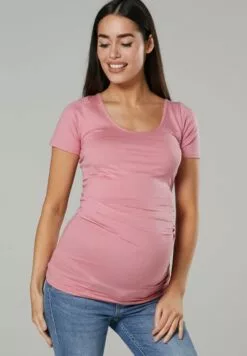 Happy Mama Maternity - T-Shirt Basic - Dusky Pink