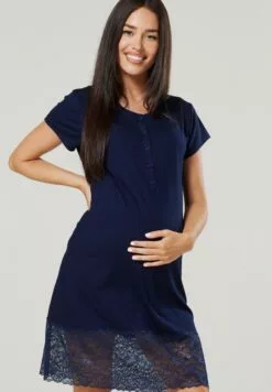 Happy Mama Maternity Nursing - Nachtjapon - Navy -Happy Mama Verkoop a350194e51e24f03a67db4b2fd54e0d3