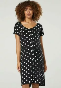 Happy Mama Buttoned Delivery- Nachtjapon - Black With Dots -Happy Mama Verkoop a3e196ce193f4f6f9ebf3d927abf459f