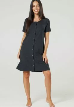 Happy Mama Maternity Breastfeeding 2-Pack - Nachtjapon - Graphite Melange Ecru With Flowers -Happy Mama Verkoop a5b290fff7644422b7dcf2ab9a2549ed