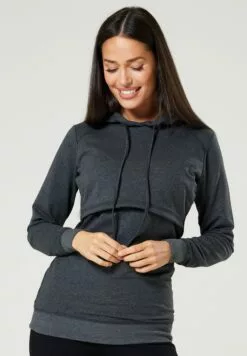 Happy Mama Maternity Nursing - Hoodie - Graphite Melange