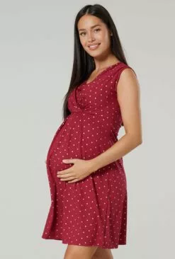 Happy Mama Jurk - Crimson With Stars -Happy Mama Verkoop a73109a1101841a980a70f0d2abdda38