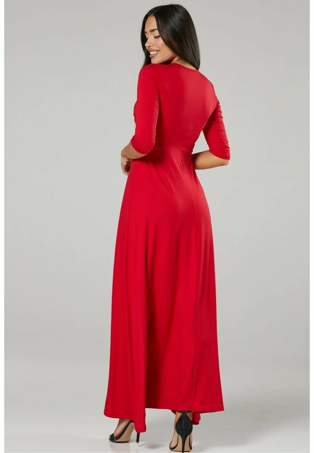 Happy Mama Nursing - Maxi-Jurk - Red 4 Happy Mama Nursing - Maxi-Jurk - Red - Afbeelding 2