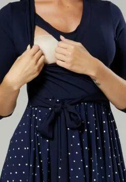 Happy Mama Jurk - Navy And Navy With Stars -Happy Mama Verkoop a9cdddfcf8674c99afb8ab816f0011eb