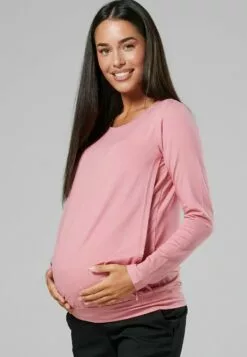 Happy Mama Layered- Longsleeve - Dusky Pink -Happy Mama Verkoop ab2df096235b4394a09c6dcf5c47706a