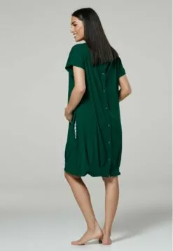 Happy Mama Maternity And Breastfeeding Nightshirt - Jerseyjurk - Dark Green -Happy Mama Verkoop ac389c95fe7f463cb73e94960ab3f546