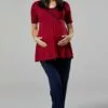 Happy Mama 3 Piece Sleepwear - Badjas - Crimson / Navy -Happy Mama Verkoop b09ca1b9b6a34433b78479c8fc3d5fa9