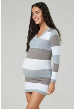Happy Mama Stretchy Warm Stripes - Gebreide Jurk - Cappuccino Melange -Happy Mama Verkoop b195d460530a47b5a3029ba4aed1ade8
