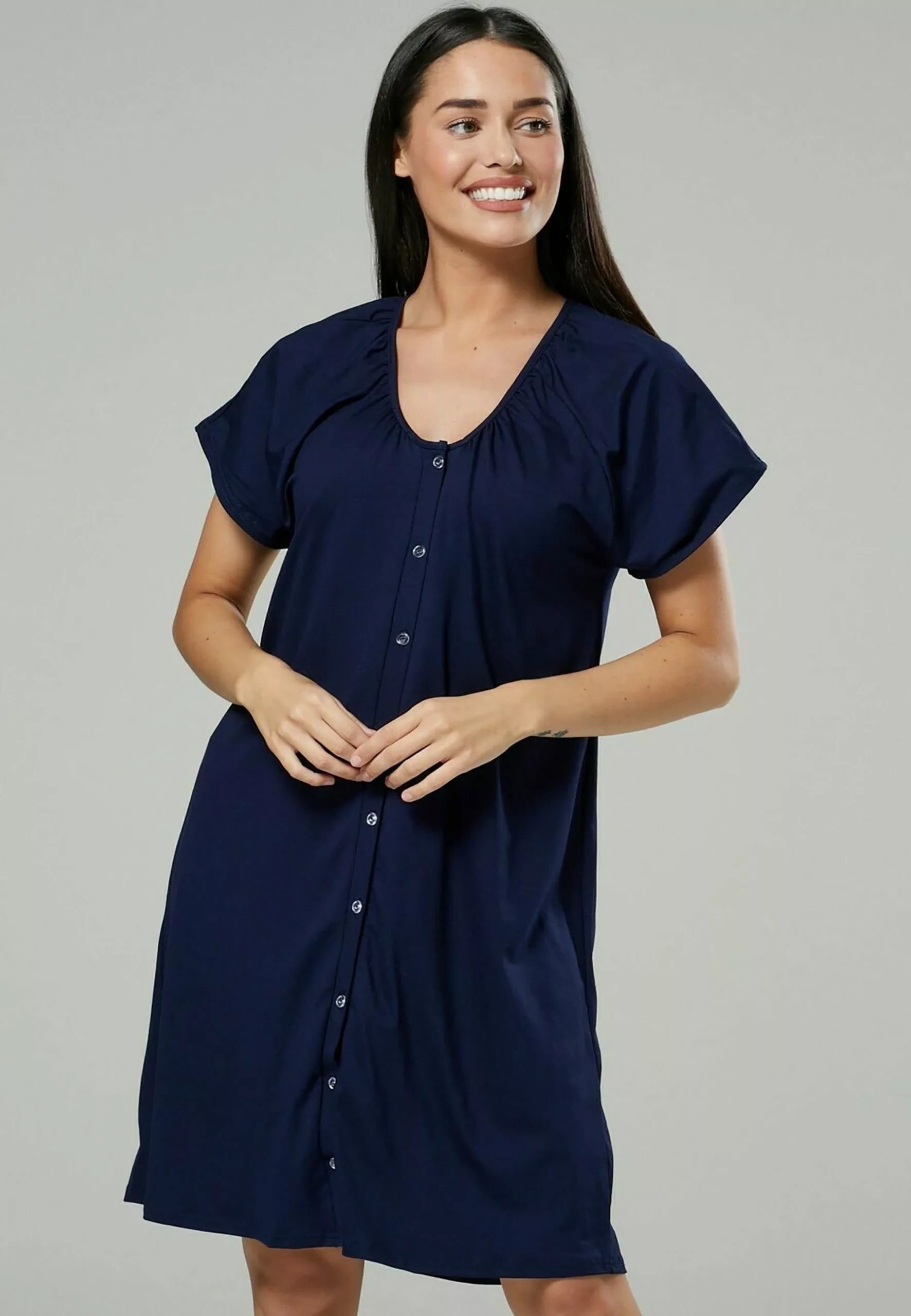 Happy Mama Maternity Hospital Set - Nachtjapon - Navy 7 Happy Mama Maternity Hospital Set - Nachtjapon - Navy - Afbeelding 5