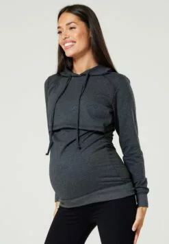 Happy Mama Maternity Nursing - Hoodie - Graphite Melange 10 Happy Mama Maternity Nursing - Hoodie - Graphite Melange -Happy Mama Verkoop b4f9937e3c604642bf7a34b76141134d