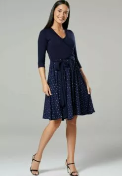 Happy Mama Jurk - Navy And Navy With Stars -Happy Mama Verkoop b580beeb71bb4a728e99faafdaa8cf84