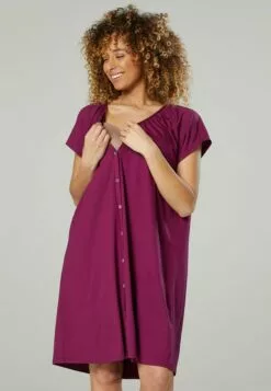 Happy Mama Maternity Hospital Set - Nachtjapon - Plum & Black -Happy Mama Verkoop b813dfe14a914d06a03dff21bea73ab5