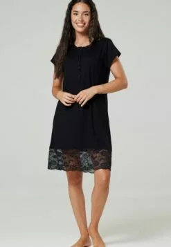 Happy Mama Maternity Nursing - Nachtjapon - Blac -Happy Mama Verkoop b83dac6eb0d64fe8a0276f380c937c12