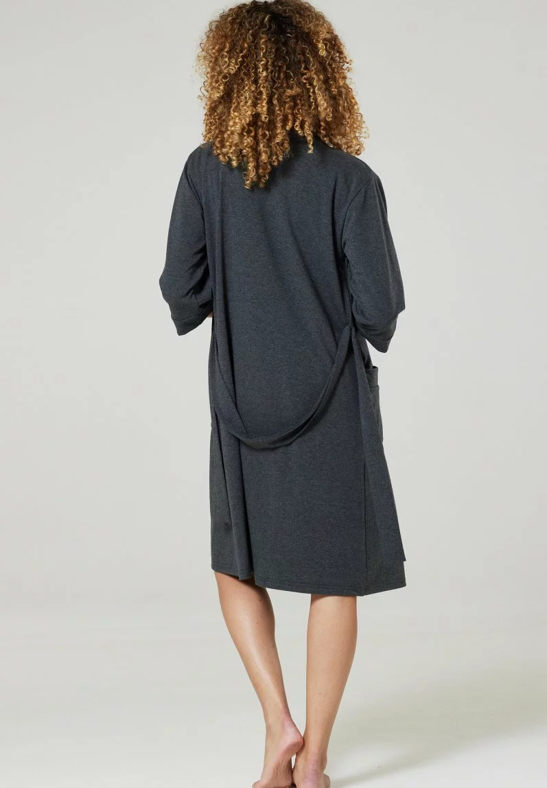 Happy Mama Set- Badjas - Graphite Melange 5 Happy Mama Set- Badjas - Graphite Melange - Afbeelding 3