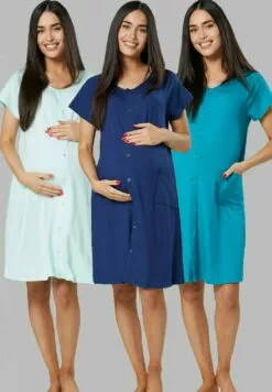 Happy Mama 3-Pack - Nachtjapon - Blue Grey & Mint & Aqua