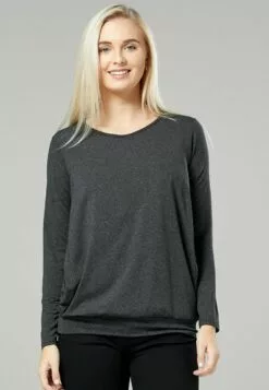 Happy Mama Layered- Longsleeve - Graphite Melange