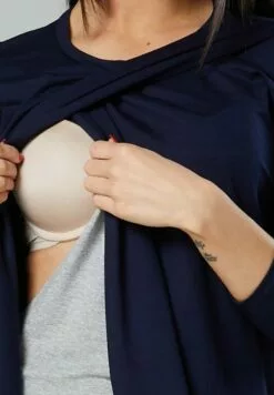 Happy Mama Maternity Nursing - Jurk - Navy Grey Melange -Happy Mama Verkoop c55d684bcf0842569d1eee0604649429