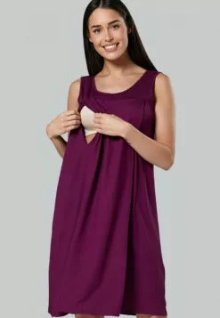 Happy Mama Maternity Nursing- Nachtjapon - Plum