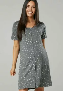 Happy Mama Maternity Breastfeeding 2-Pack - Nachtjapon - BlackGraphite Melange With Dots -Happy Mama Verkoop c7c1198f9e994f9ca524bb4608fc9e66