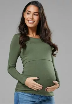 Happy Mama Maternity Nursing- Longsleeve - Khaki -Happy Mama Verkoop c7d0e330144544fc8f991e825a2f67f1