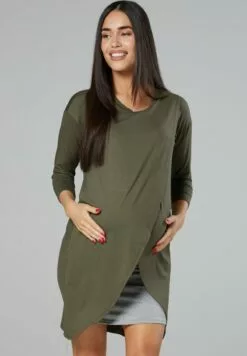 Happy Mama Maternity Nursing - Jurk - Khaki/ Grey Melange 11 Happy Mama Maternity Nursing - Jurk - Khaki/ Grey Melange -Happy Mama Verkoop c8642f8e86d9471f8f4f08b1fd8babe0