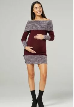 Happy Mama Maternity - Gebreide Jurk - Crimson -Happy Mama Verkoop ca0971b36b8a42eaa14371843e2752e3