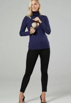 Happy Mama Maternity Nursing Layered Long Sleeve- Longsleeve - Navy -Happy Mama Verkoop cb1813b693ba433990e7b0402bd70656