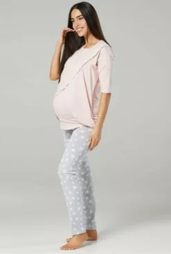 Happy Mama Pyjama - Powder Pink & Grey Melange With Stars 12 Happy Mama Pyjama - Powder Pink & Grey Melange With Stars -Happy Mama Verkoop cb18b8a47839422fbec9cd9d60edfe95