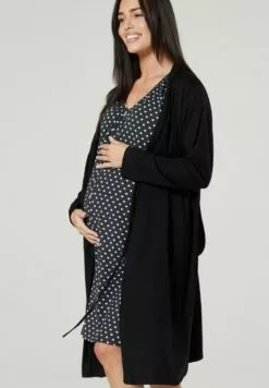 Happy Mama Set - Nachtjapon - Black Graphite Melange Hearts -Happy Mama Verkoop d054a5f8809a4d7c882a565ad2749afb