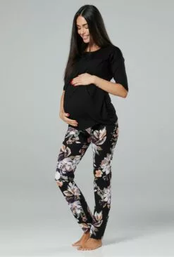 Happy Mama Pyjama - Black Flowers -Happy Mama Verkoop d1cf370e55a84c6b867f33b00740b907