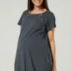 Happy Mama Maternity And Breastfeeding Nightshirt - Jerseyjurk - Graphite Melange -Happy Mama Verkoop d1f84fce5eec44b3967eb66caaea2ec7