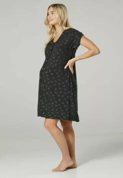 Happy Mama Maternity Hospital Set - Nachtjapon - Graphite Melange With Silver Hearts -Happy Mama Verkoop d230442a40d84ac38291a8059c637065