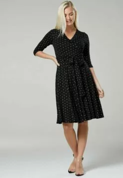 Happy Mama Maternity Wrap Nursing- Jerseyjurk - Black Denim