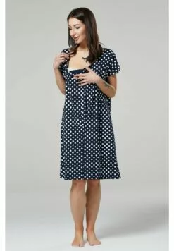 Happy Mama Buttoned Delivery- Nachtjapon - Navy With Dots -Happy Mama Verkoop d62234ea14c040f6abf98e98afcd8bbb