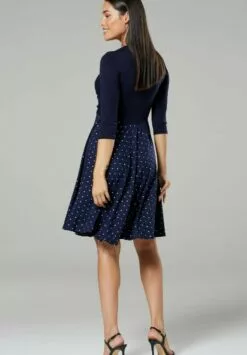 Happy Mama Jurk - Navy And Navy With Stars -Happy Mama Verkoop d718cb252fbe41fd9e356b4d7140875d