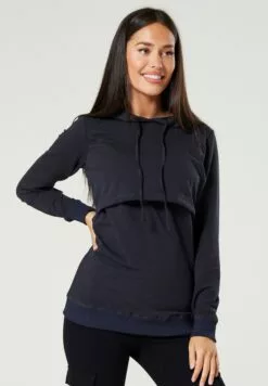 Happy Mama Maternity Nursing - Hoodie - Graphite -Happy Mama Verkoop d855a6d65aa843a694bf390de1418a5f