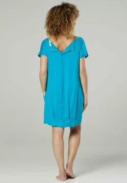 Happy Mama Maternity And Breastfeeding Nightshirt - Jerseyjurk - Turquoise -Happy Mama Verkoop d913fc500435438c926e86afc74b4bde