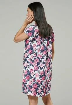 Happy Mama Maternity Hospital Set - Nachtjapon - Navy And Ecru With Flowers -Happy Mama Verkoop da65338aeddd4beb9ac60193da19104f