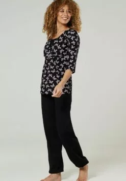 Happy Mama Set - Pyjama - Black With Butterflies -Happy Mama Verkoop db1ca93fba6c4374b42c4630397bcfc6