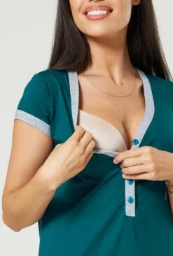 Happy Mama Nursing- Nachtjapon - Bottle Green And Grey Melange 10 Happy Mama Nursing- Nachtjapon - Bottle Green And Grey Melange -Happy Mama Verkoop dbcf8366b1f74d189860c489c7efdbe7