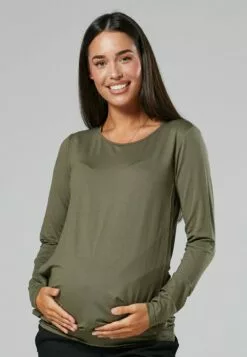 Happy Mama Layered- Longsleeve - Khaki -Happy Mama Verkoop dbf8912249de409db597390f67af420d