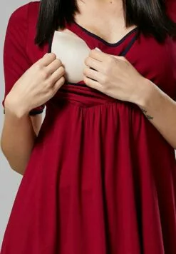 Happy Mama 3 Piece Sleepwear - Badjas - Crimson / Navy -Happy Mama Verkoop ddf7dcea5c824742989631da85c68333