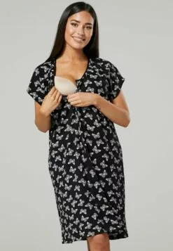 Happy Mama Maternity Hospital Set - Nachtjapon - Black With Butterflies -Happy Mama Verkoop df2149e41b514beca22b46b58a8935e5